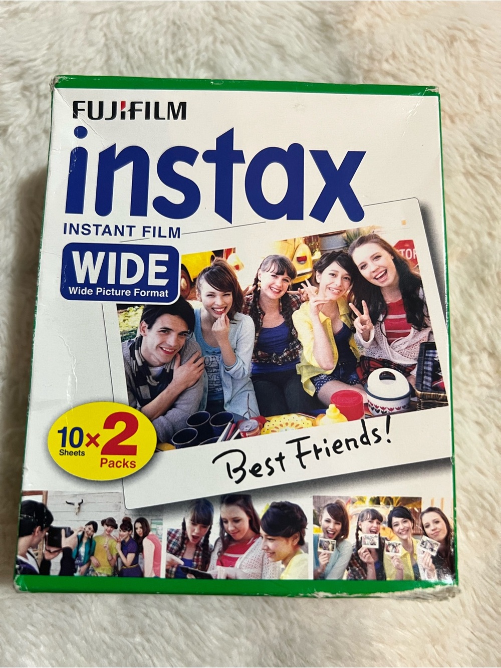 Fujifilm Instax Wide Instant Film - White & Blue Packaging with Green Trim